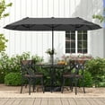 thumbnail image 5 of Gymax 13FT Double-sided Patio Umbrella w/ Crank Handle Umbrella Base Safety Lock Grey, 5 of 10