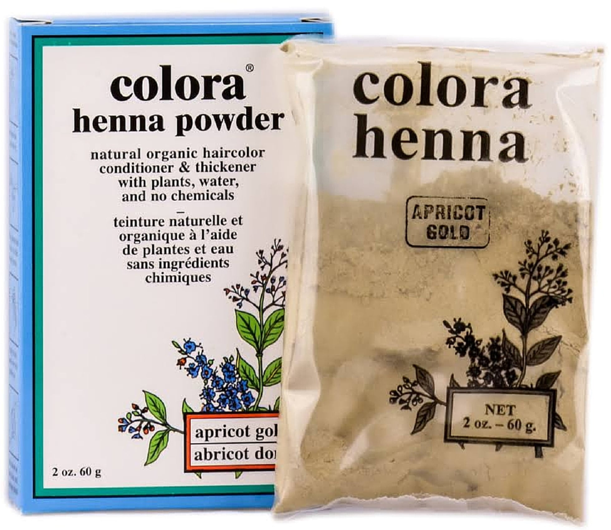 Colora Henna Powder Hair Color, Apricot Gold 2 oz