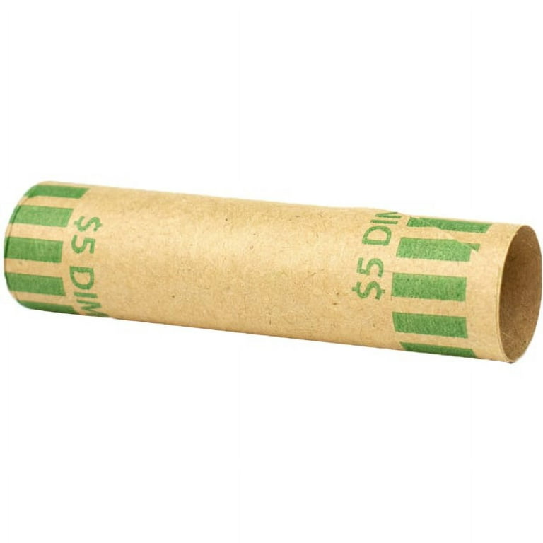 Gunshell Crimped-End Coin Wrapper, Dimes, $5.00, Kraft/Green, 1,000/Carton Gunshell Crimped-End Coin Wrapper, Dimes, $5.00, Kraft/Green, 1,000/Carton