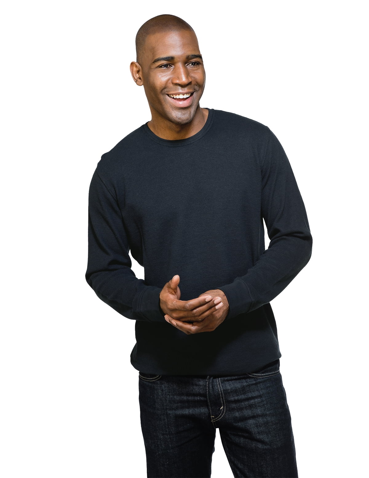 polyester thermal long sleeve crewneck 