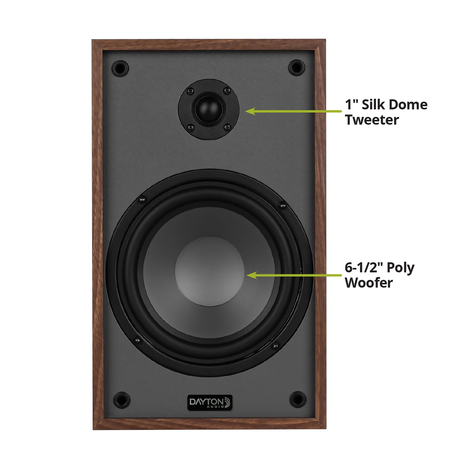 Dayton Audio Classic B65 Bookshelf/Surround Speaker Set with 6-1/2-In. Woofers, 2 Count (Oak)