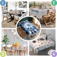thumbnail image 5 of Blue White Tie Dye Mandala Pattern Rectangle Tablecloth 60"x120",Waterproof Polyester Rectangle Table Cloth, Wipeable Spillproof Polyester Tablecloth for Dining, Camping, Indoor and Outdoor, 5 of 6