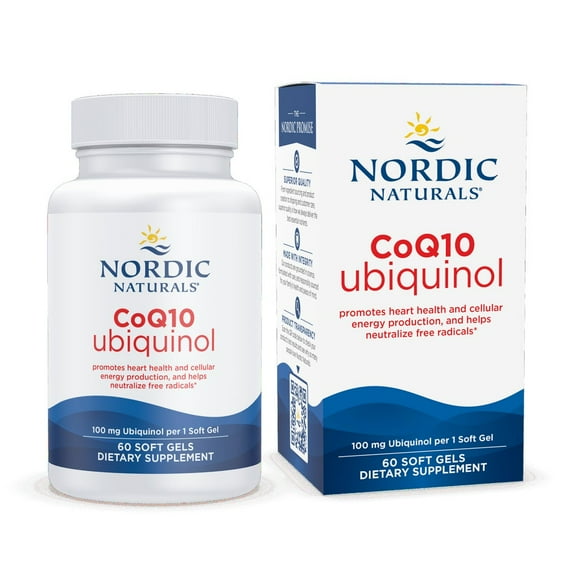 Nordic Naturals Nordic CoQ10 Ubiquinol Softgels, 100 Mg, Non-GMO, 60 Ct