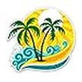 thumbnail image 2 of Palms Sun Wave Summer Tropical Vacation - 12" Vinyl Sticker Waterproof Decal, 2 of 4