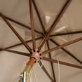 thumbnail image 5 of Safavieh Cannes 9' Market Push Wooden Patio Umbrella, Beige, 5 of 8