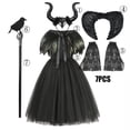 thumbnail image 3 of Vestido de Halloween para niños y niñas, disfraz de bruja y reina, maléfica, fiesta de carnaval, disfraces góticos, 3 of 5