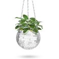 thumbnail image 2 of Disco Ball Planter Mirror Ball With Hook And Wooden Stand For Desk Hanging Disco Ball Planter Pot, 2 of 5
