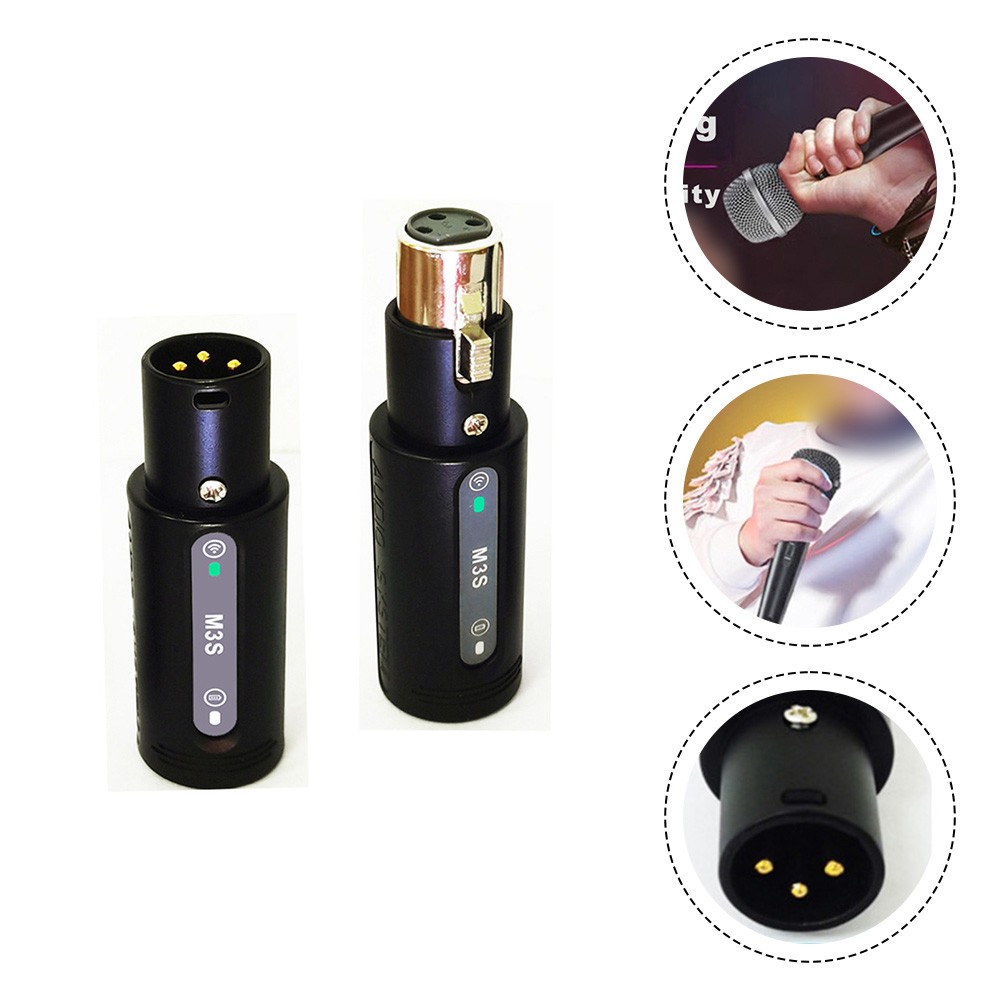 High-Resolution Wireless Microphone Adapter 164ft Range & Built-in Mic Booster Wireless Mic Converter Adapter Microphone Parts