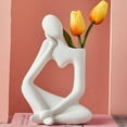 thumbnail image 2 of Farcauo White Flower Vase Ceramic Thinker Vase for Home Decor Modern Cute Boho Vases Room Decor Unique Aesthetic Vase Ceramic Decorative Vases for Centerpieces Bathroom Birthday Gifts for Women, 2 of 11