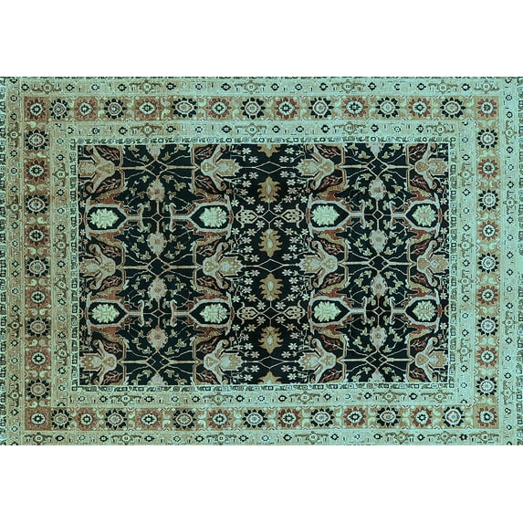 Ahgly Company Indoor Rectangle Oriental Light Blue Traditional Area Rugs, 6' x 9'