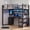 Black, variant on Toogaho Twin Loft Bed with L Shaped Desk & Storage Shelves & Power Outlet & 13.4" Safety Guardrail,Metal Loft Bed Frame with 4 Drawers & LED Light & 2 Acrylic Cabinet,No Noise,White