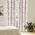 thumbnail image 2 of Ambesonne Cosmetics Curtains, Lipstick Kiss Makeup, Pair of 28"x63", Burgundy and Pink, 2 of 5