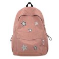 thumbnail image 1 of Mochila Campus para mujer, correa ajustable, apliques de estrellas, Bolso de viaje al aire libre para ocio, 1 of 9