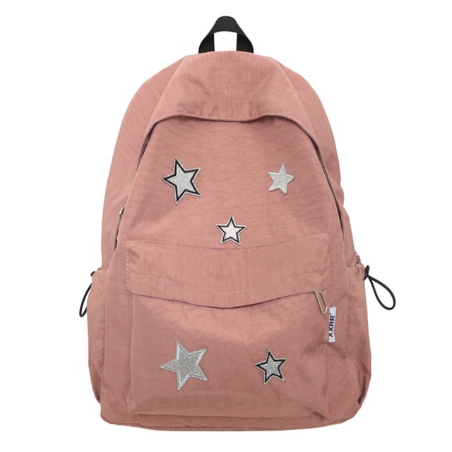 Mochila Campus para mujer, correa ajustable, apliques de estrellas, Bolso de viaje al aire libre para ocio