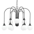 thumbnail image 2 of Hunter - Valadon 9-light Matte Black, Large Chandelier, Dimmable, Transitional Style, Sputnik Shaped, for Bedrooms, Dining, Living Rooms - 48199, 2 of 8