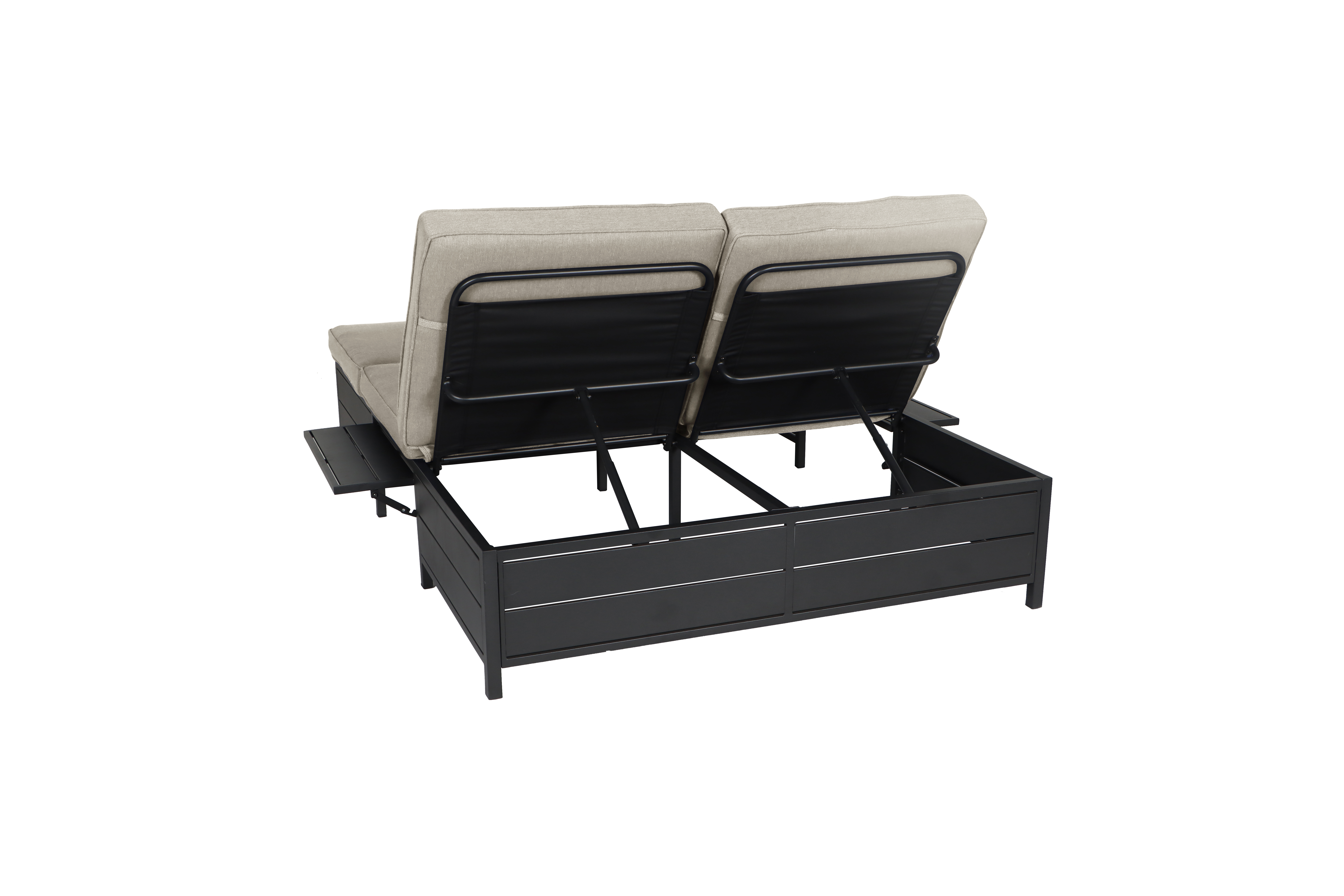 Mainstays Cushion Steel Outdoor Chaise Lounge - Tan/Black - image 4 of 5