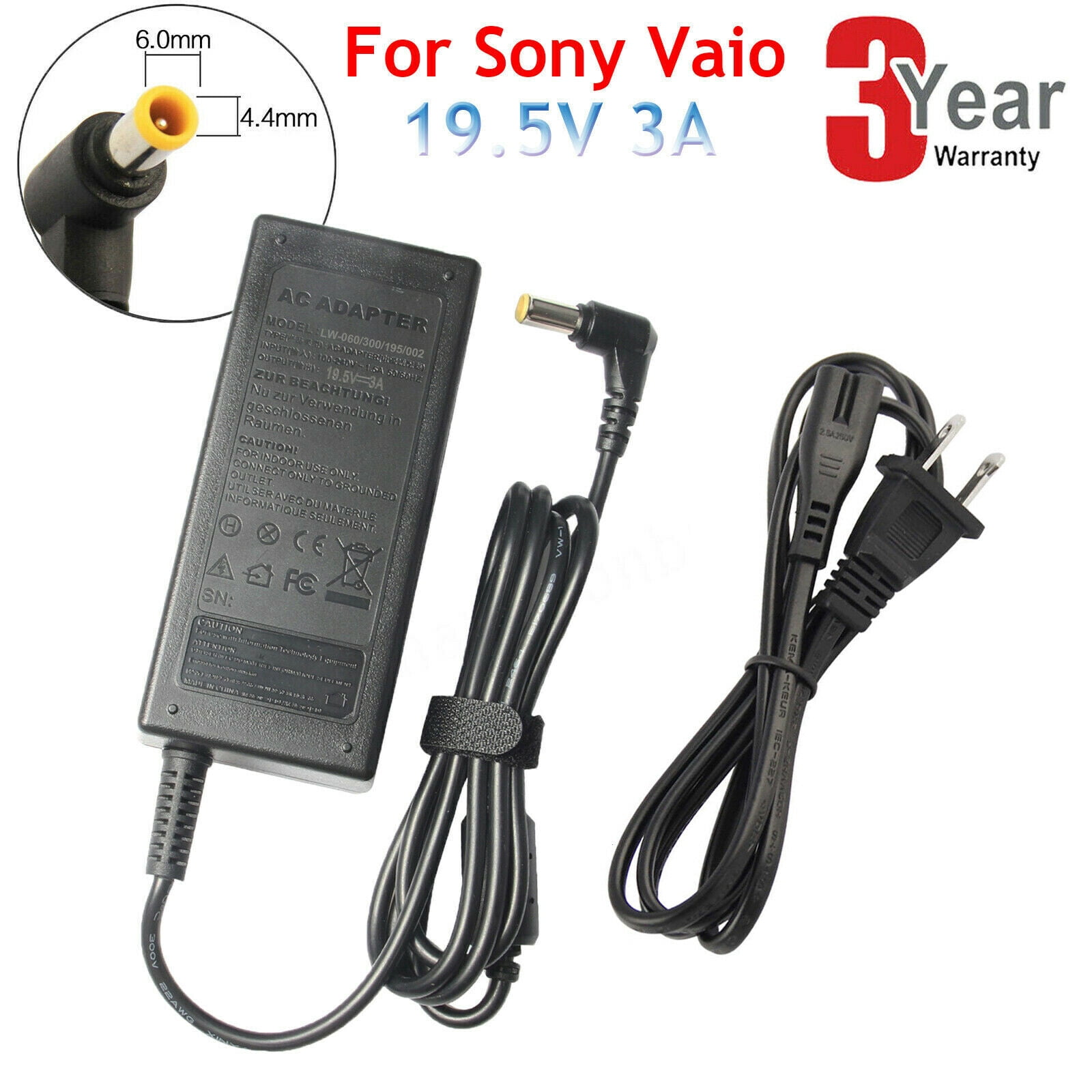 Power Adapter Laptop Charger For Sony VAIO PCG-4J1L PCG-41217L PCG-5K1L PCG-5L2L 