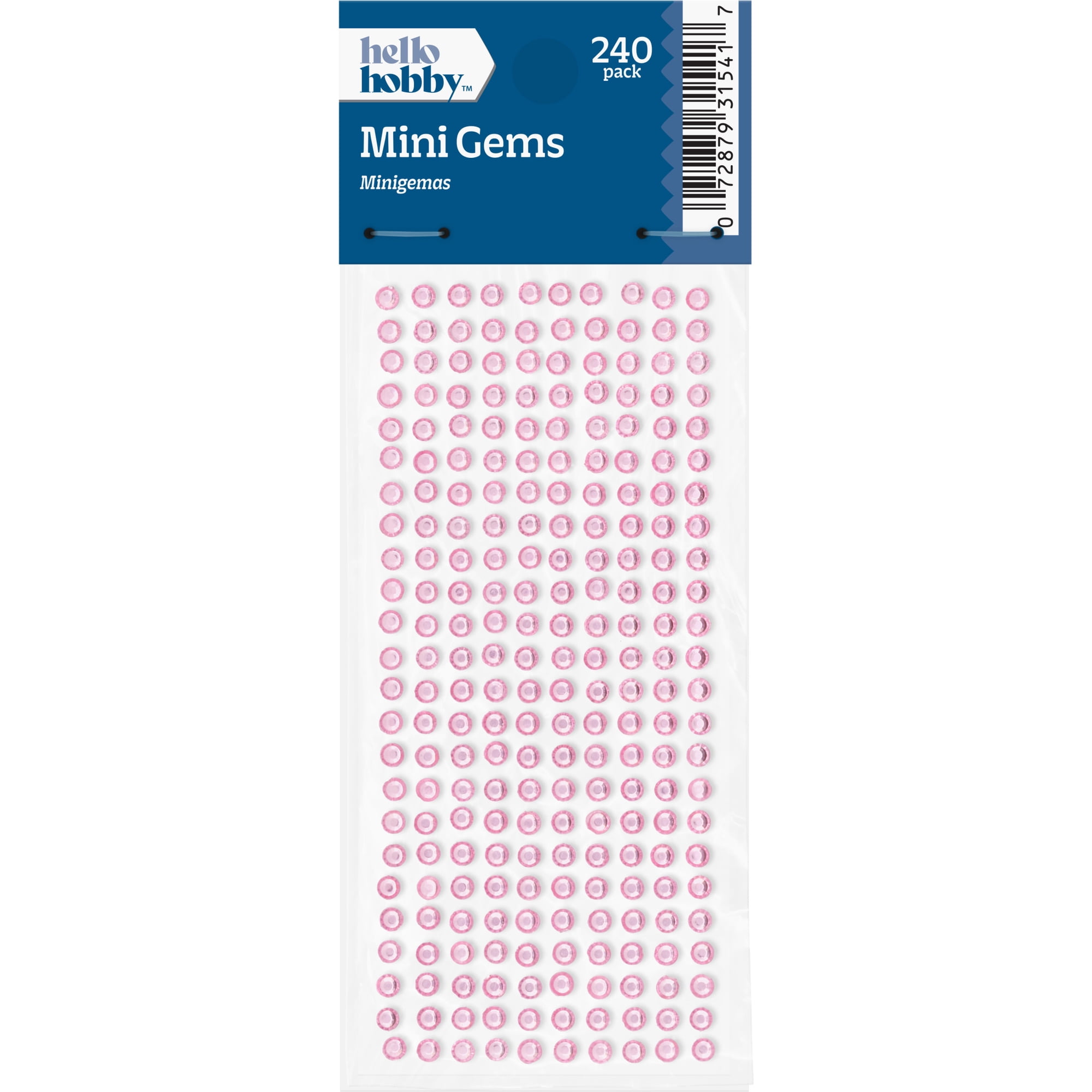 Hello Hobby Accessories Adhesive Gems Light Pink, 240 piece