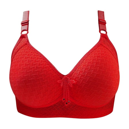 Sexlip Women s Inbarely Bralette Comfortable Unlined V Neck Wireless Smoothing Bra Top Stretch Red XL