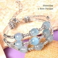 thumbnail image 4 of Blue Aquamarine Beads Silvertone Station Bracelet for Women Jewelry Ct 56.17 Birthday Christmas Gifts for Women, 4 of 8