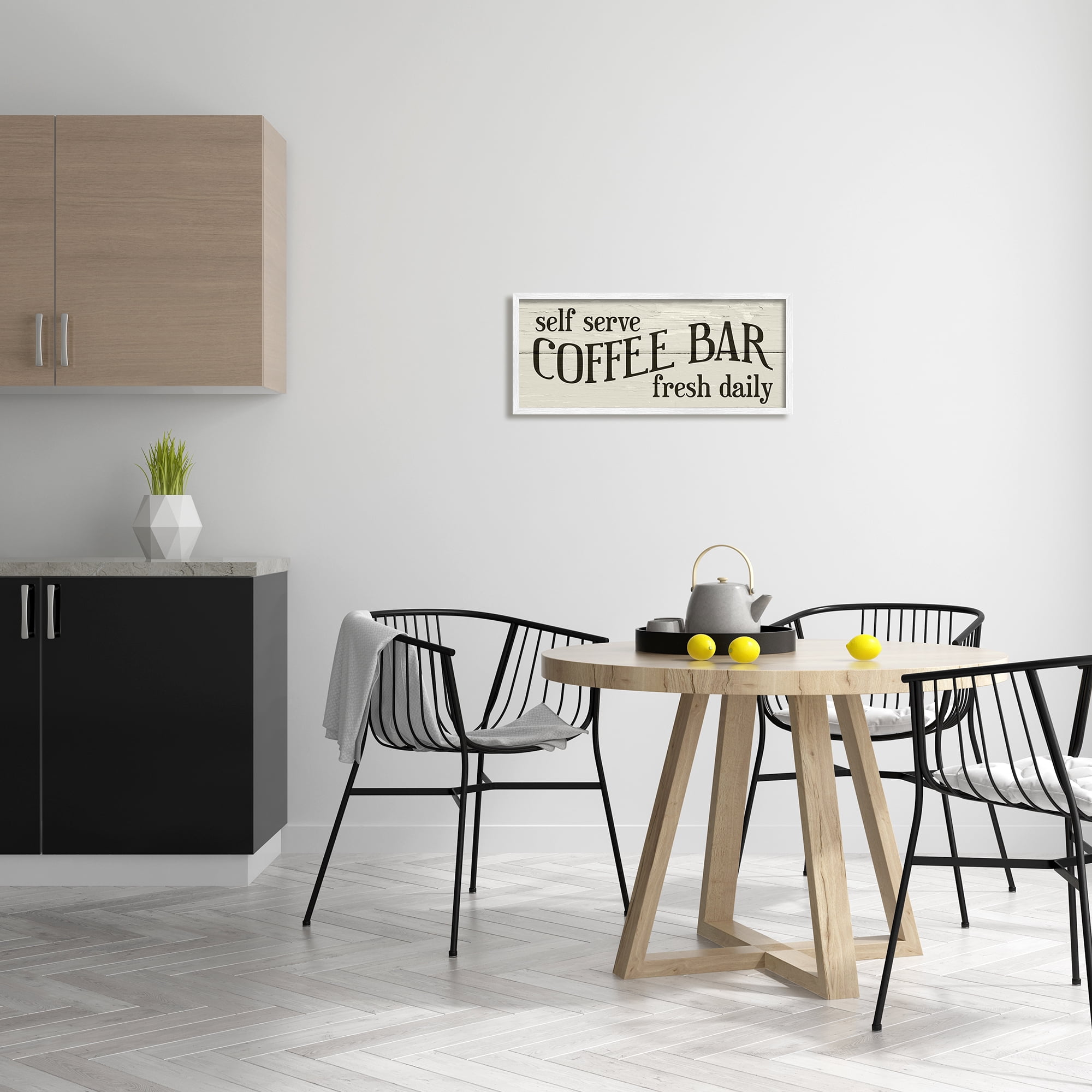 Stupell Industries Self Serve Coffee Bar Sign Rustic Plank Pattern, 24 x 10, Design by Daphne Polselli