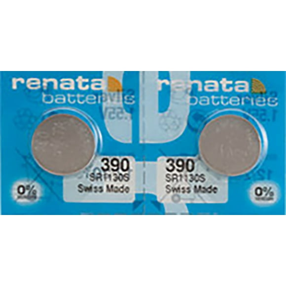 2 x Renata 390 Watch Batteries, SR1130SW Battery