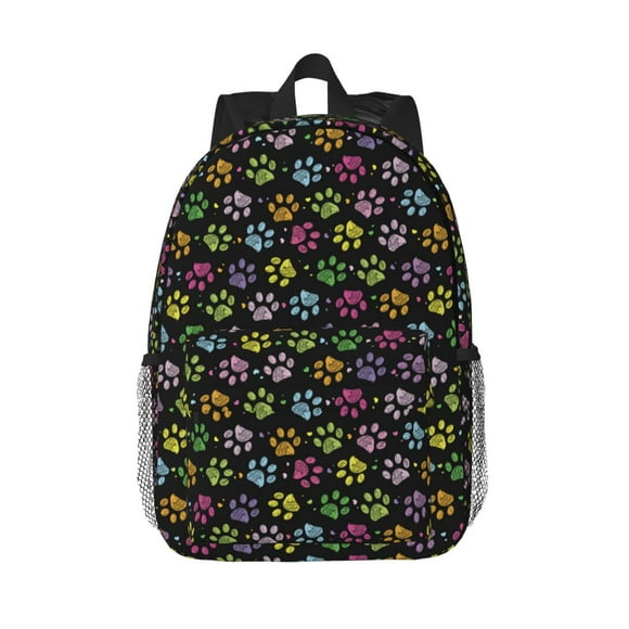 Easygdp Colorful Paw Mochila Ligera de 15 Pulgadas para Estudiantes, Mochila Cómoda para la Escuela y Viajes, Correas Ajustables