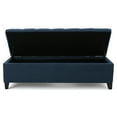 thumbnail image 5 of GDF Studio Charleston Contemporary Button Tufted Storage Ottoman Bench, Dark Blue Fabric, 5 of 6