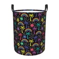 thumbnail image 1 of Fotbe Colorful Palms Cesto de Ropa con Asas, Cesto Impermeable de Gran Capacidad, Bolsa de Lavado para Dormitorio, Cesto de Ropa con Ruedas y Asas-Small, 1 of 6