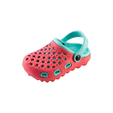 

Kidss Lightweight Breathable Slip-On Cute Garden Clogs Beach Sandals Water Shoes Coral/Mint Size: 2 S7