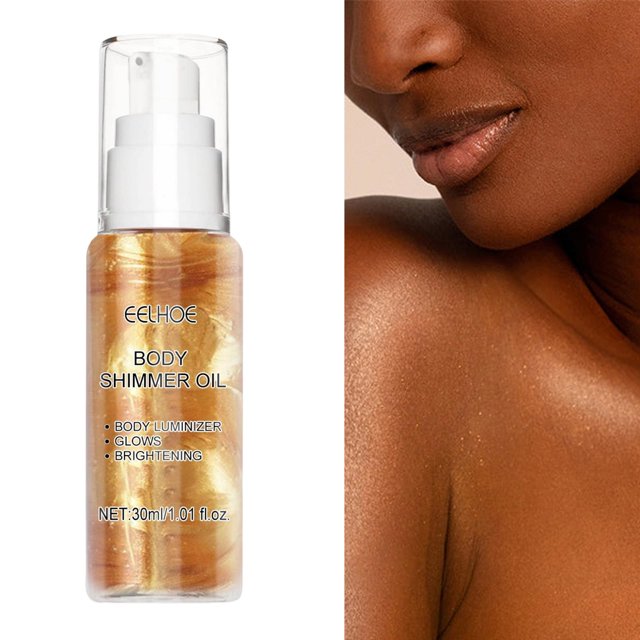 Body Shimmer Oil Hidratante Liquid Highlighter Maquillaje para maquillaje Skin Glowing 30G Mujeres , Dorado Yinane Aceite Brillo Corporal