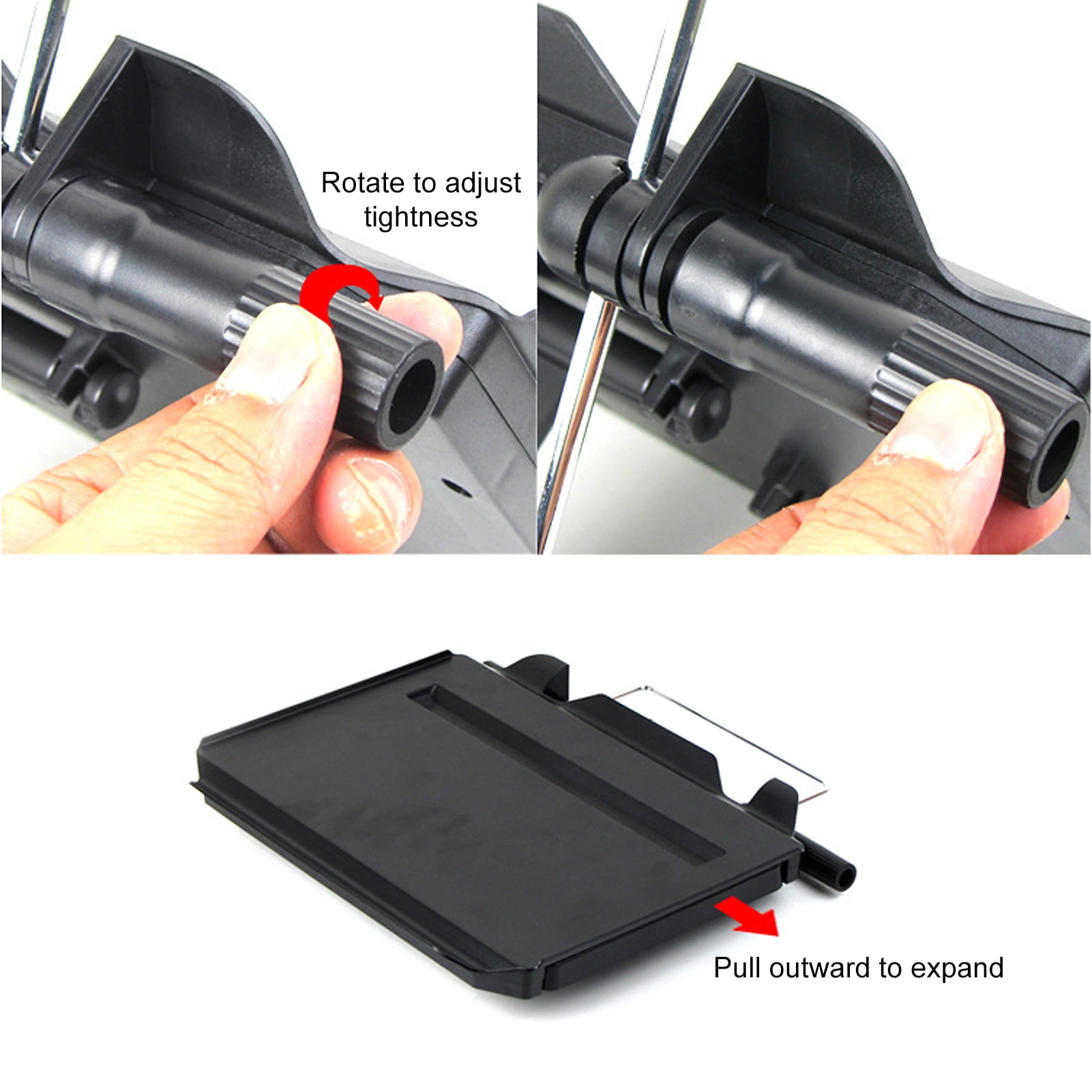 CACAGOO 2 In 1 Car Steering Wheel Tray/Back Seat Headrest Tray For Eating Food Drink And Writing Laptop Work, Black Car Desk