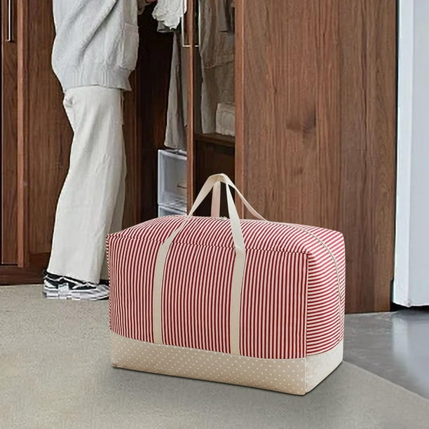 Fiudx Ofertas de la semana Bolsa de almacenamiento de ropa gruesa y de lino, bolsa de edredón, bolsa de almacenamiento lavable, caja de almacenamiento suave, bolsa móvil
