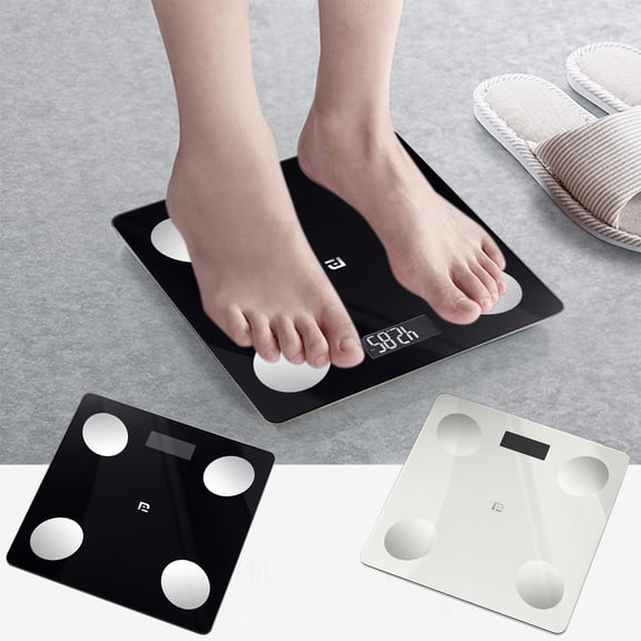 Nsxcdh Bluetooth Body Weight Scale, Smart Digital, Tempered Glass, 10.23x10.23x0.9in, High Precision, LCD Display, Home Gym Birthday Gifts for Women and Men