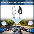thumbnail image 2 of Espejos retrovisores de motocicleta Unique Bargains, espejos laterales de extremo de barra, montaje de aleación de aluminio, plástico, negro, blanco, ajustable M8/M10, forma prismática, 2 of 7