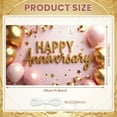 thumbnail image 2 of Purple Theme Happy Anniversary Banner Romantic Anniversary Display Rose Decoration Silk Ribbon Romantic Backdrop for Wedding Anniversary Romantic Party Anniversary Celebration, 2 of 9