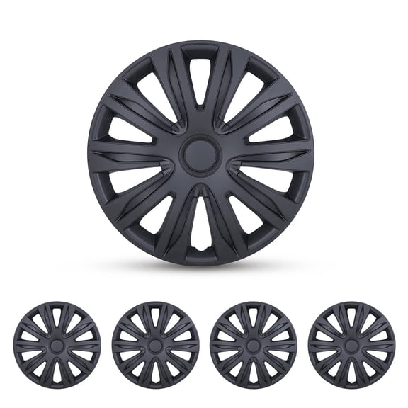 15 inch Universal Hubcaps for Caps for Car,Pickup Truck,SUV, Snap-on Silver Lacquer, ABS PC Wheel Rim Covers(4 Pack)