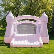 Bounceland Party Castle DayDreamer Cotton Candy Bounce House, 16.4 ft L x 13.1 ft W x 9.3 ft H, Basketball Hoop, UL Blower included, Trendy Pastel Color, Fun Slide & Bounce Area, Castle Theme for Kids
