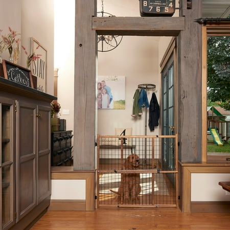 Evenflo Position & Lock Tall & Wide Pressure Mounted Baby Gate, Locking Latch, For Use with Infants, Toddlers & Pets, 31" - 50", Farmhouse Collection