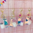 thumbnail image 6 of Kripyery Floating Milk Pig Key Chain Drift Bottle Glass Holographic Lanyard Bell Key Pendant Decoration, 6 of 8