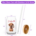 thumbnail image 5 of Happy Valentine's Day Vizsla holding flowers 16oz Glass Cup Mug Vizslas Dog Lover Gifts Idea Glass Can with Bamboo Lid and Straw - 3005, 5 of 5