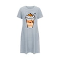 thumbnail image 5 of Tnhcen Cool Halloween Sleepwear Plus Size Cartoon Print Short Sleeve Dress Round Neck Soft Polyester Spandex S-2XL for Warm Season Parties, 5 of 5