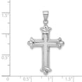 thumbnail image 2 of Sterling Silver Rhodium-Plated Fleur-De-Lis Cross Pendant (38 X 22) Made In Indonesia qc5257, 2 of 2