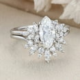 thumbnail image 3 of Silvago Jewel 2.1 Ct Marquise Cut Lab Created Diamond Ring - 14K White Gold Over Ring - Engagement Ring Bridal Set Gifts - Gorgeous Cluster Diamond Anniversary Gift for Women's - Gifts for Birthday, 3 of 7