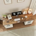 thumbnail image 6 of 59"  Executive Desk with File Drawer and Storage Cabinet, Wooden Computer Table with 3 Drawers for Work and Study, Antique White (Antique White with Black), 6 of 10