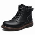 thumbnail image 3 of Boots for Men Casual Dress Retro Lace Up Motorcycle Boots, 3 of 12