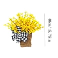 thumbnail image 3 of Front Door Hanging Basket Wreath - Spring Summer Wreaths for Front Door, Wildflowers Wreath Artificial Flower Hanging Basket for Porch, Farmhouse Entryway Decoration(Yellow), 3 of 5