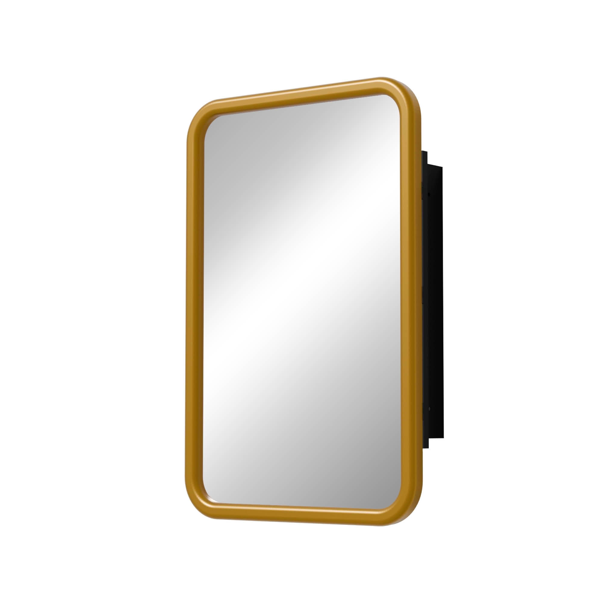 MAYEERTY 30x20x5 Inch Gold Metal Round Corner Rectangular Medicine Cabinet for Bathroom
