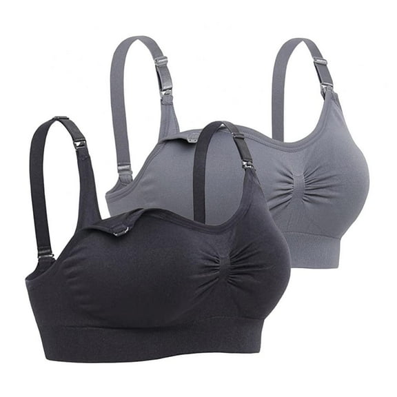 2 Pack Women Pregnancy Maternity Bra Breastfeeding Nursing Bra Solid Seamless Wirefree Pregnancy Sleepping Bralettes
