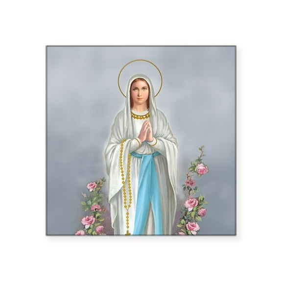 CafePress - Blessed Virgin Mary Square Sticker 3 X 3 - Square Sticker 3" x 3"